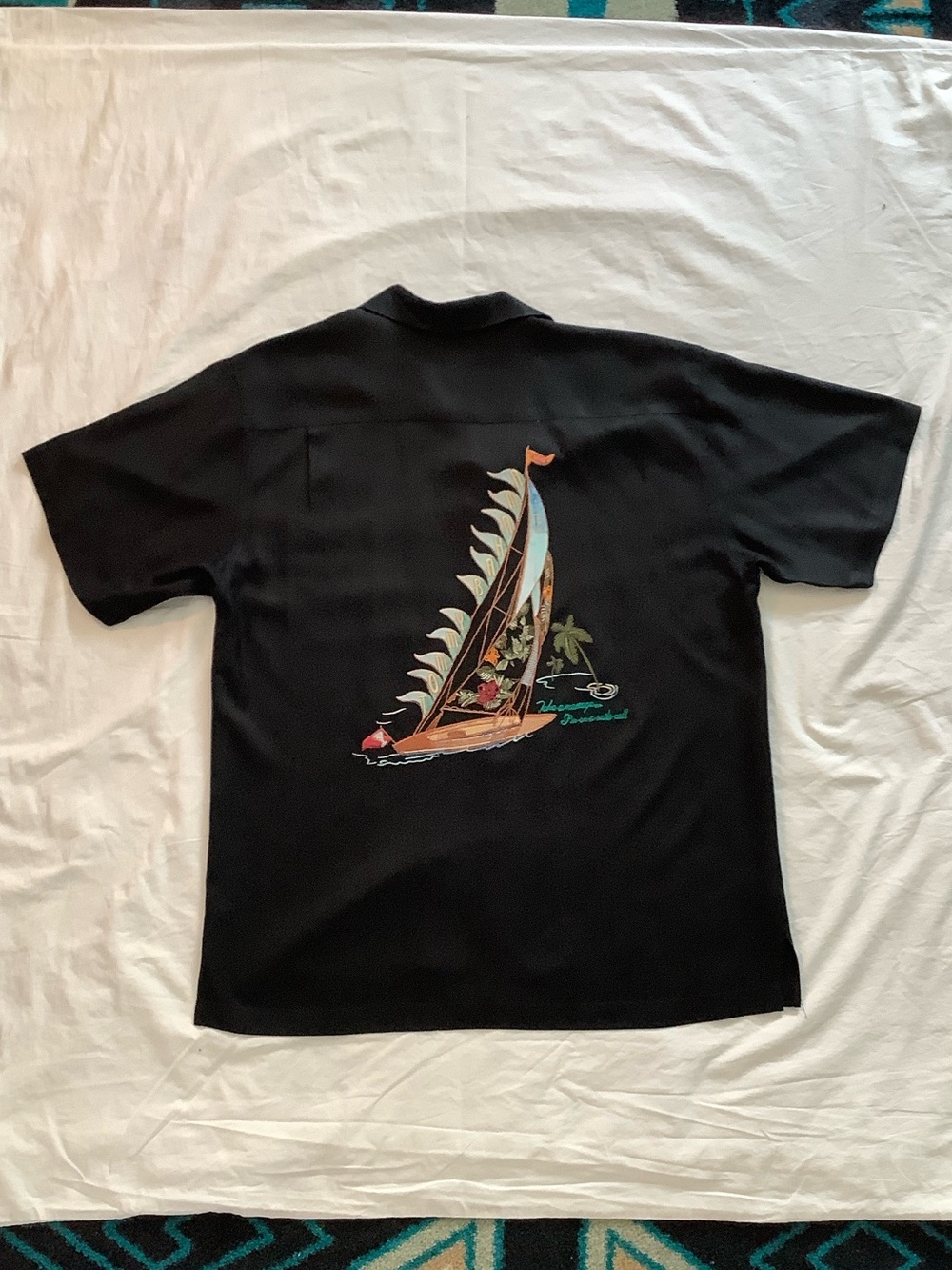 Tommy Bahama Embroidered Silk Camp Shirt